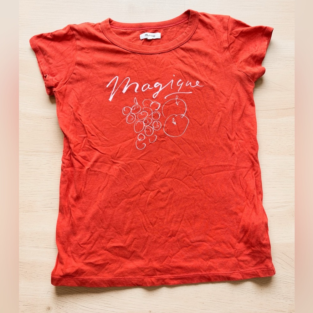 Madewell Orange 'Magique' Graphic Short Sleeve Tee Size XS